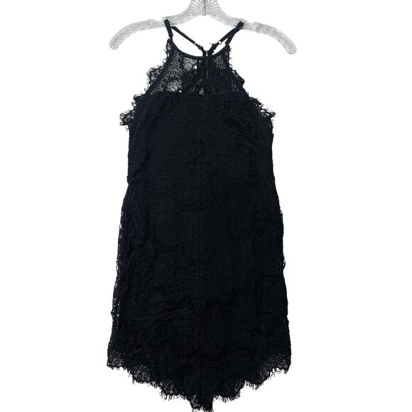 Intimately by Free People Size XS Black Button Back Lace Overlay Romper Shorts - Picture 1 of 10